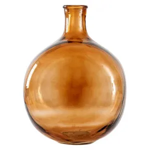 Ossian Glass Bottle Vase, Medium, Brown by Casa Bella, a Vases & Jars for sale on Style Sourcebook