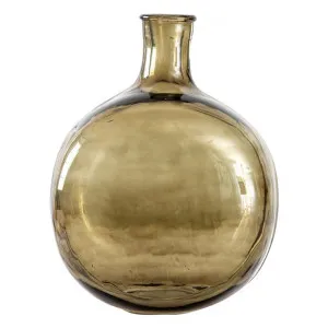 Ossian Glass Bottle Vase, Medium, Olive by Casa Bella, a Vases & Jars for sale on Style Sourcebook