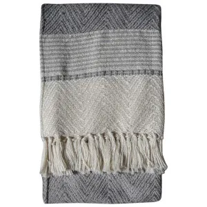 Kilrush Chevron Throw, 130x170cm, Grey by Casa Bella, a Throws for sale on Style Sourcebook
