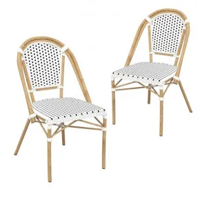 Set of 2 - Dalmatian Indoor / Outdoor Dining Chair - White & Black Standard by Interior Secrets - AfterPay Available by Interior Secrets, a Dining Chairs for sale on Style Sourcebook