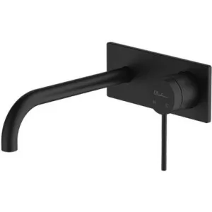 Venice Curved Wall Basin Mixer Set 200mm Spout Matte 5Star | Made From Zinc/Brass In Black By Oliveri by Oliveri, a Bathroom Taps & Mixers for sale on Style Sourcebook