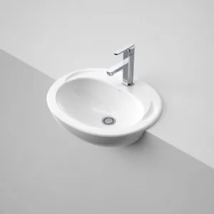 Concorde 500 Semi Recessed Basin With Bracket 1Th | Made From Vitreous China In White | 8L By Caroma by Caroma, a Basins for sale on Style Sourcebook