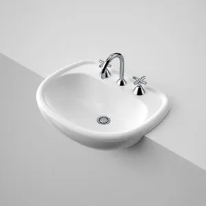 Caravelle Semi Recessed Basin With Bracket 550mm 3Th | Made From Vitreous China In White | 9L By Caroma by Caroma, a Basins for sale on Style Sourcebook