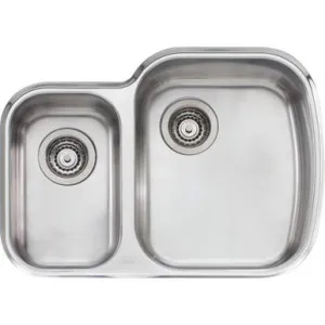 Monet Sink 1&1/2 Bowl (Rh Large Bowl) Mo72U 675mm X 500mm No Tap Hole Undermount | Made From Stainless Steel | 24L/9L By Oliveri by Oliveri, a Kitchen Sinks for sale on Style Sourcebook