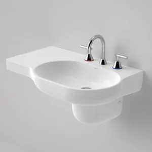 Opal 720 Left Hand Wall Basin 3 Tap Hole | Made From Vitreous China In White | 9.5L By Caroma by Caroma, a Basins for sale on Style Sourcebook