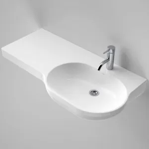 Opal 920 Left Hand Wall Basin With Plug & Waste 1Th | Made From Vitreous China In White | 9.5L By Caroma by Caroma, a Basins for sale on Style Sourcebook