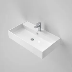 Teo 800 Wall Basin 1 Tap Hole | Made From Ceramic In White | 8.25L By Caroma by Caroma, a Basins for sale on Style Sourcebook