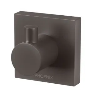 Radii Robe Hook With Square Plate | Made From Gunmetal By Phoenix by PHOENIX, a Shelves & Hooks for sale on Style Sourcebook