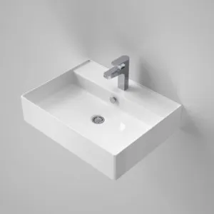 Teo 2.0 610 Wall Basin 1 Tap Hole | Made From Clay In White | 7.3L By Caroma by Caroma, a Basins for sale on Style Sourcebook