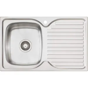 Endeavour Single Bowl Topmount Sink With Drainer Left Bowl 1Th | Made From Stainless Steel | 17L By Oliveri by Oliveri, a Kitchen Sinks for sale on Style Sourcebook