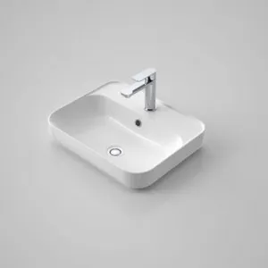Tribute Sculptural Inset Rectangle Basin 500mm With Overflow 1Th | Made From Vitreous China In White By Caroma by Caroma, a Basins for sale on Style Sourcebook