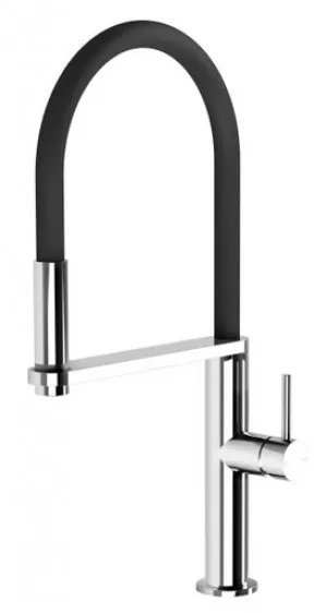 Blix Round Flexible Hose Sink Mixer (Black Hose) 5Star | Made From Brass In Chrome Finish/Black By Phoenix by PHOENIX, a Kitchen Taps & Mixers for sale on Style Sourcebook