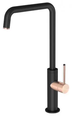 Toi Sink Mixer Squareline 180mm 5Star Matte Black/Brushed Gold | Made From Brass In Matte Black/Rose Gold By Phoenix by PHOENIX, a Kitchen Taps & Mixers for sale on Style Sourcebook