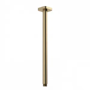 Luna Straight Arm Square Flange 410 Brushed | Made From Brass/Brushed Brass By Caroma by Caroma, a Showers for sale on Style Sourcebook