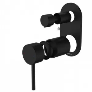 Liano II Bath/Shower Mixer With Diverter Trim Kit - Rounded Cover Plate - Matte | Made From Brass In Black By Caroma by Caroma, a Bathroom Taps & Mixers for sale on Style Sourcebook