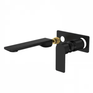 Urbane II 180mm Wall Basin/Bath Trim Kit - Rectangular Cover Plate - Matte | Made From Brass In Black By Caroma by Caroma, a Bathroom Taps & Mixers for sale on Style Sourcebook