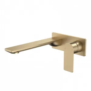 Urbane II 220mm Wall Basin/Bath Mixer - Rectangular Cover Plate - Brushed - Sales Kit | Made From Brass/Brushed Brass By Caroma by Caroma, a Bathroom Taps & Mixers for sale on Style Sourcebook