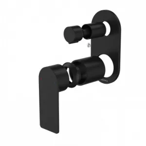 Urbane II Bath/Shower Mixer With Diverter Trim Kit - Round Cover Plate - Matte | Made From Brass In Black By Caroma by Caroma, a Bathroom Taps & Mixers for sale on Style Sourcebook