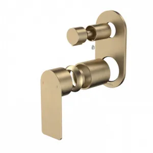 Urbane II Bath/Shower Mixer With Diverter Trim Kit - Round Cover Plate - Brushed | Made From Brass/Brushed Brass By Caroma by Caroma, a Bathroom Taps & Mixers for sale on Style Sourcebook