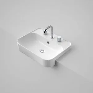 Tribute Rectangle 500 Semi Recessed Basin 3 Tap Hole Of | Made From Vitreous China In White By Caroma by Caroma, a Basins for sale on Style Sourcebook