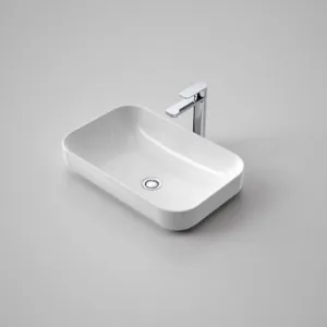 Tribute Rectangle 530 Inset Basin With Plug & Waste Nth | Made From Clay In White | 13L By Caroma by Caroma, a Basins for sale on Style Sourcebook