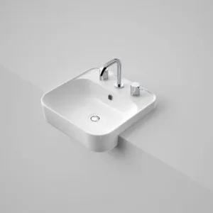 Tribute Square 420 Semi Recessed Basin 3 Tap Hole Of | Made From Vitreous China In White By Caroma by Caroma, a Basins for sale on Style Sourcebook
