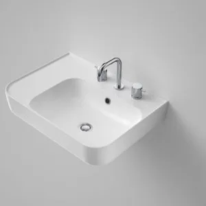 Tribute Rectangle 600 Left Hand Shelf Wall Basin 3 Tap Hole Of | Made From Vitreous China In White By Caroma by Caroma, a Basins for sale on Style Sourcebook