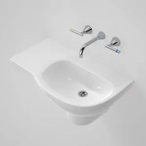 Care 700 Wall Basin With Left Hand Shelf - 0 Tap Hole | Made From Vitreous China In White | 9L By Caroma by Caroma, a Basins for sale on Style Sourcebook