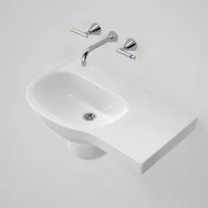 Care 700 Wall Basin With Right Hand Shelf - 0 Tap Hole | Made From Vitreous China In White | 9L By Caroma by Caroma, a Basins for sale on Style Sourcebook