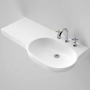 Opal 920 Left Hand Wall Basin With Plug & Waste 3Th | Made From Vitreous China In White | 10L By Caroma by Caroma, a Basins for sale on Style Sourcebook