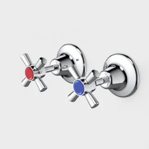 Caravelle Classic Cross Wall Tap Set | Made From Brass In Chrome Finish By Caroma by Caroma, a Bathroom Taps & Mixers for sale on Style Sourcebook