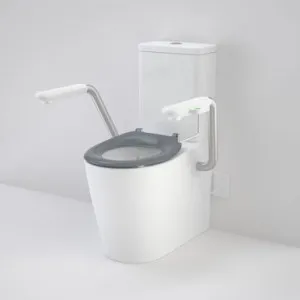 Care 660 Cleanflush Wall Faced Cc Easy Height Be Suite With Nurse Call Armrests Left & Caravelle Single Flap Seat Ag In White By Caroma by Caroma, a Toilets & Bidets for sale on Style Sourcebook