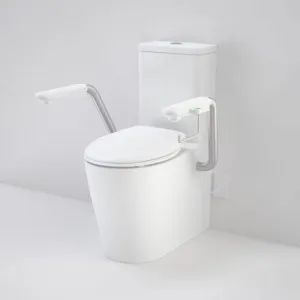 Care 660 Cleanflush Wall Faced Cc Easy Height Be Suite With Nurse Call Armrests Left & Caravelle Double Flap Seat In White By Caroma by Caroma, a Toilets & Bidets for sale on Style Sourcebook