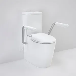 Care 660 Cleanflush Wall Faced Cc Easy Height Be Suite With Nurse Call Armrests Right & Caravelle Double Flap Seat In White By Caroma by Caroma, a Toilets & Bidets for sale on Style Sourcebook