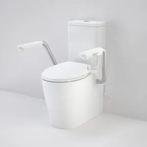 Care 660 Cleanflush Wall Faced Cc Easy Height Bi Suite With Nurse Call Armrests Left And Caravelle Double Flap Seat In White By Caroma by Caroma, a Toilets & Bidets for sale on Style Sourcebook