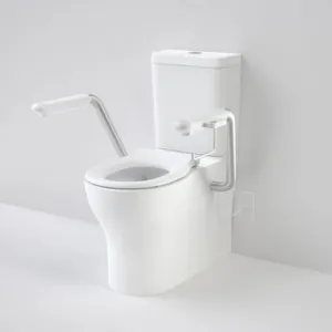 Opal Cleanflush Easy Height Wall Faced Close Coupled Suite With Single Flap Seat And Nurse Call Armrest Left In White By Caroma by Caroma, a Toilets & Bidets for sale on Style Sourcebook