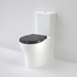 Opal Cleanflush Easy Height Wall Faced Close Coupled Suite With Double Flap Seat Black In White/Black By Caroma by Caroma, a Toilets & Bidets for sale on Style Sourcebook