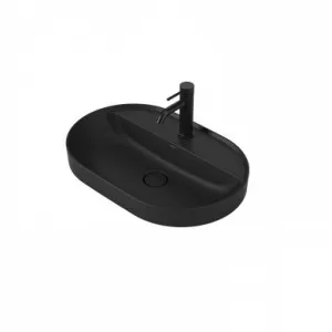 Liano II 600mm Pill Inset Basin With Tap Landing (1 Tap Hole) In Matte Black By Caroma by Caroma, a Basins for sale on Style Sourcebook