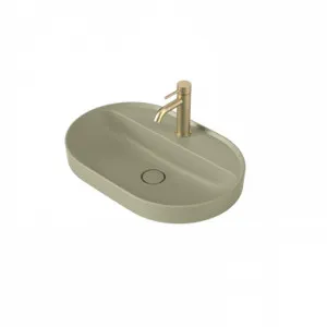 Liano II 600mm Pill Inset Basin With Tap Landing (1 Tap Hole) Matte (Special Order) In Green By Caroma by Caroma, a Basins for sale on Style Sourcebook