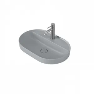 Liano II 600mm Pill Inset Basin With Tap Landing (1 Tap Hole) Matte (Special Order) In Grey By Caroma by Caroma, a Basins for sale on Style Sourcebook