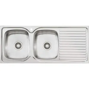 Endeavour Double Bowl Topmount Sink With Drainer Left Bowl 1Th | Made From Stainless Steel By Oliveri by Oliveri, a Kitchen Sinks for sale on Style Sourcebook