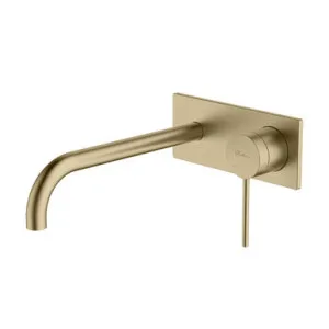 Venice Wall Bath Or Basin Mixer (Curved 200mm Spout And Wall Plate) 5Star Classic In Gold By Oliveri by Oliveri, a Bathroom Taps & Mixers for sale on Style Sourcebook