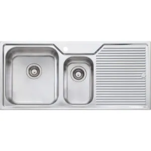 Nu-Petite 1 & 1/2 Bowl Topmount Sink With Drainer Left Bowl 1Th | Made From Stainless Steel By Oliveri by Oliveri, a Kitchen Sinks for sale on Style Sourcebook