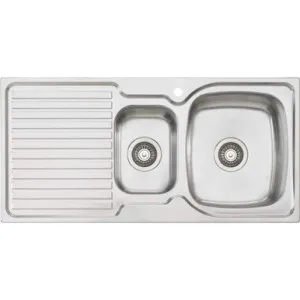 Endeavour 1 & 1/2 Bowl Topmount Sink With Drainer Right Bowl 1Th | Made From Stainless Steel By Oliveri by Oliveri, a Kitchen Sinks for sale on Style Sourcebook