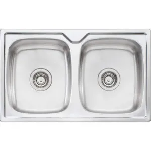 Endeavour Double Bowl Topmount Sink 1Th | Made From Stainless Steel By Oliveri by Oliveri, a Kitchen Sinks for sale on Style Sourcebook