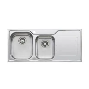 Flinders Sink 1&3/4 Left Hand Bowls With Drainer 1080mm X 480mm (Available 0 To 3 Tap Hole - Specify When Ordering) Top Mount | By Oliveri by Oliveri, a Kitchen Sinks for sale on Style Sourcebook