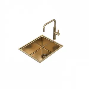 Urbane II Single Bowl Sink | Made From Brushed Brass By Caroma by Caroma, a Kitchen Sinks for sale on Style Sourcebook