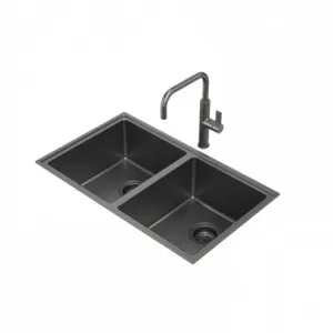 Urbane II Double Bowl Sink | Made From Gunmetal By Caroma by Caroma, a Kitchen Sinks for sale on Style Sourcebook
