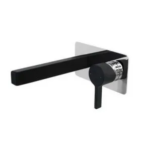 Martini Wall Basin Set Chrome & Matte Spout | Made From Brass In Black/Chrome Finish By ADP by ADP, a Bathroom Taps & Mixers for sale on Style Sourcebook