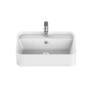 Miya Semi-Recessed Basin 550mm X 390mm X 150mm Gloss | Made From Solid Surface In White/Gloss White | 6L to Overflow By ADP by ADP, a Basins for sale on Style Sourcebook